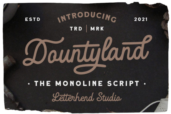 Dountyland: A Monoline Script for Lasting Impressions